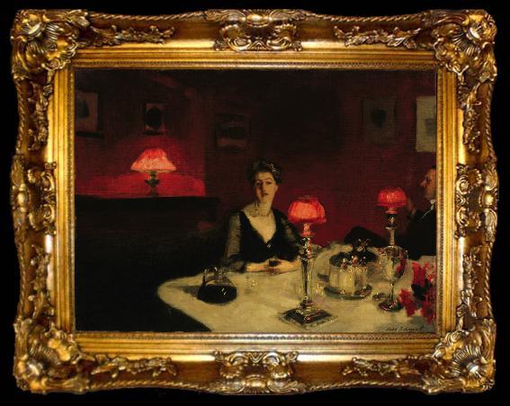 framed  John Singer Sargent A Dinner Table at Night (The Glass of Claret) (mk18), ta009-2